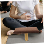 Lurrose Wooden Bench Stool and Prayer, Small Coffee Color Seat Under 150cm Height, Balance Chair for Mindfulness and Zen Practice