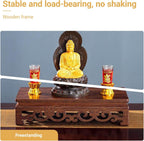 Freestanding Hollow Carving Wooden Shrine Altar Table Personal Shrine Altar Table Shelf Buddhist Prayer Altar Cabinet for Living Room, Bedroom(40 * 25 * 12cm/15.7 * 9.8 * 4.7in)