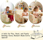 Tiita Kids Sofa, Childrens Couch with Carry Handle, Portable Toddler Foam Sofa Couch, Lightweight Kids Chair for Playroom, Dorm Room, Small Space, Flower