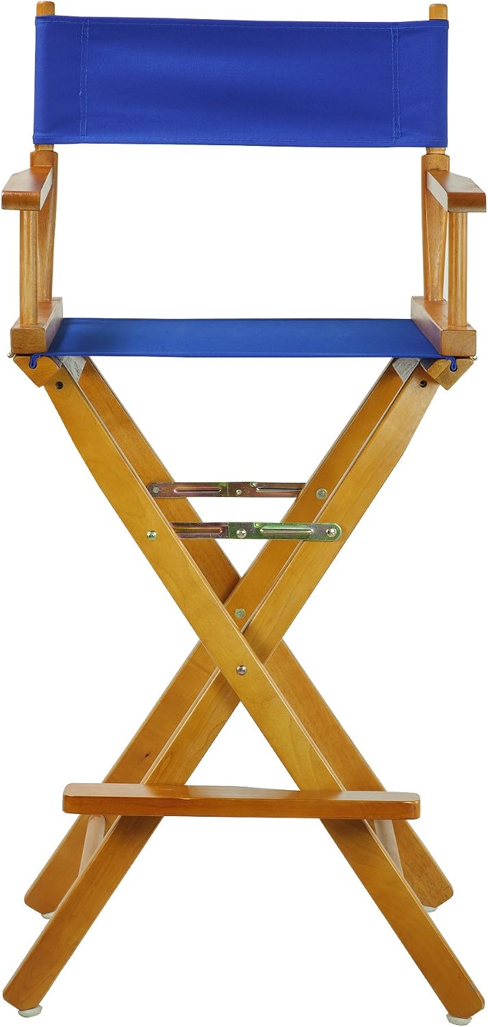 Casual Home 30" Director's Chair Honey Oak Frame-with Royal Blue Canvas, Bar Height