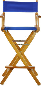 Casual Home 30" Director's Chair Honey Oak Frame-with Royal Blue Canvas, Bar Height