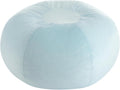 Heritage Kids Pod Round Bean Bag Chair, Soft Plush Lounge Seat for Bedroom or Playroom, Light Blue