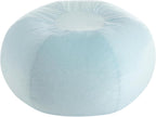 Heritage Kids Pod Round Bean Bag Chair, Soft Plush Lounge Seat for Bedroom or Playroom, Light Blue