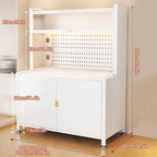 Wide Kitchen Pantry, Large Kitchen Hutch with 2 Microwave Stands, Farmhouse Tall Food Large Wood Pantry Storage Furniture for Dining Room(White,80cm/31.5in)