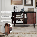 Simore Sideboard Buffet Cabinet with Storage, 47.2" Fluted Buffet Storage Cabinet with Doors and Adjustable Shelves,Entryway Cabinet for Living Room, Dining Room,Walnut