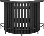 4-Tier Bar Table, 39.4" H Home Bar Unit with Footrest, Arc-Shaped Mini Bar Table, Modern Wine Bar Cabinet for Home Pub, Living Room, Black