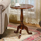 Vintage Round Table Side Table,Three Legs Wood Sofa End Table,Small Bar Pub Coffee Side Table,Side Table Decorative for Bedroom,Living Room,Patio,Balcony(20 * 20 * 26inch, Dark Walnut)