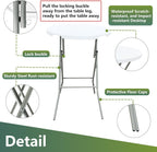 28in Cocktail Table, no Assembly Required, High Top Bistro Round Plastic Folding Table, Foldable Portable Bar Height Tables, Indoor Outdoor for Party Banquet Wedding Picnic Dining Camping, White
