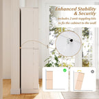 65.5" Kitchen Pantry Cabinet, Freestanding Storage Cabinet with Doors and Adjustable Shelves, 16-Tier Door Shelves with Baffle, Wooden Buffet Cupboard for Dining Room Living Room (White)