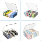 Tea Bags Organizer with Lid: Tea Bag Holder - Clear Stackable Tea Bag Storage Box with Adjustable Compartments for Tea Bags, Coffee Bar, Pantry & Kitchen Counter (Large)