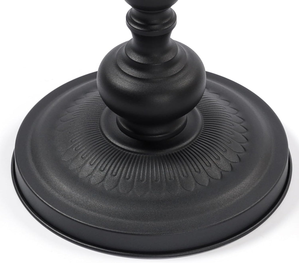 2P Vintage Metal Round Side Table, End Table for Sofa Bedside Nightstand, Accent Decorative Table for Small Space Living Room Bedroom (1, Black)