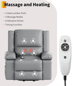GarveeHome Power Lift Recliner Chair - Heat and Massage, PU Leather Electric Lift Recliner for Elderly & Mobility Impaired，Reclining Sofa with Side Pocket for Living Room