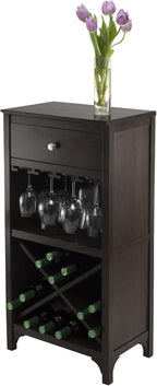 Winsome Ancona Wine Storage, Dark Espresso