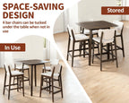 PrimeZone 3 Piece Dining Table Set - Counter Height Bar Table and Chairs Set for 2, Mid-Century Modern Upholstered Bar Stools with Back & Wood Kitchen Table, Dinette Set for Dining Room, Pub