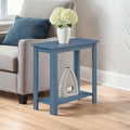 Convenience Concepts Designs2Go Baja Chairside End Table 23.75" - Transitional Narrow Side Accent with Storage Shelf for Modern Living or Family Room, Bedroom Nightstand, Dusty Blue