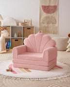 Blissful Diary Kids Couch, 2-in-1 Soft Fold Out Kids Couch, Kids Sofa Chair, Comfy Kids Furniture for Playroom, Reading & Play, Pink Shell