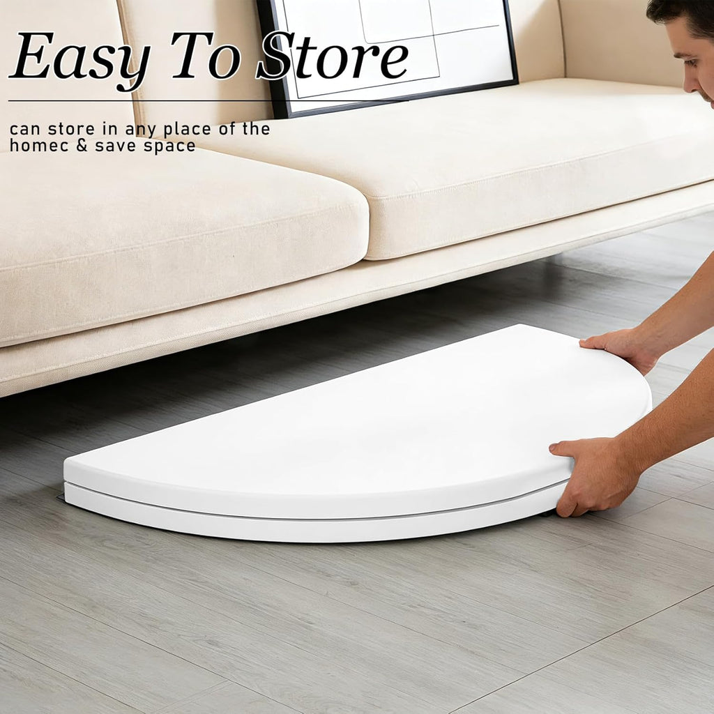 HAISIWLKJ 5FT Round Folding Table White Fold-in-Half with Carrying Handle Portable Plastic Table for Outdoor or Indoor Dining,Wedding, Camping,Party Table