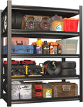 5 Tier Adjustable Heavy Duty Metal Garage Shelving Unit, Industrial Utility Storage Rack, Sturdy Steel Organizer for Workshop Warehouse Household Use, 2500 LBS Capacity