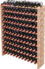 Wood Stackable Storage Modular Wine Rack Cabinet 120 Bottle freestanding Floor Wine Bottle Holder Display Shelves