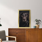 TecLikcL Personalized Modern Prints for Home Decorations, Canvas Black Lab Dog Art Pictures for Hanging Wall, Decor Frame Painting Golden for Living Room, Bedroom, Bathroom 08x12inch(20x30cm)
