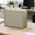 Sinboun Hanging File Organizer Letter-Size File Holder Filing Box Includes 5 Hanging Folders - Metal Mesh Magazine Letter Storage Cabinets File Cart for Office Home School, No Assembly Required Gold