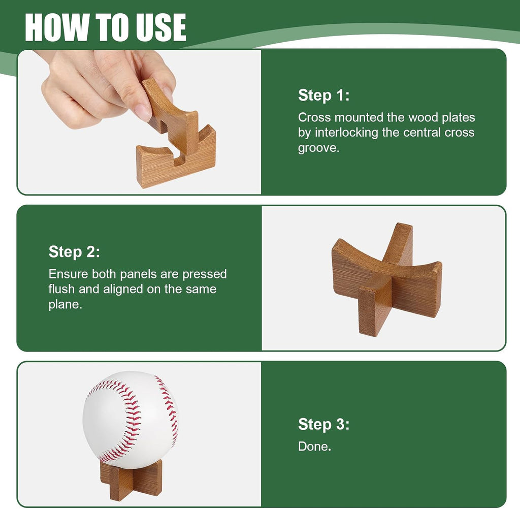Ball Stand for Display, Basketball Stand, Football Display Stand, Ball Storage Wood Holder for Basketball, Football, Soccer, Rugby, Baseball & Softball