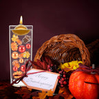 132Pcs Fall Vase Filler Faux Bead Pumpkin Maple Leaves Acorns Thanksgiving Vase Fillers for Centerpieces Thanksgiving Fall Table Party Decoration