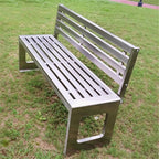 Garden Outdoor Backrest Bench, Stainless Steel Garden Chair, for Balcony Terrace Leisure Benchs Seat(XS)