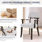 adochr Modern Wood Dining Chairs with Arms, Velvet Upholstered Kitchen Chairs with Hardwood Legs & Open Curved Backrest, Accent Chairs 350 LBS Capacity, Grey