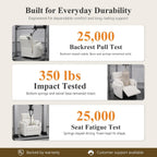 Oversized Power 270°Swivel Rocking Recliner Chair Nursery, White | Wraparound Arms, Four Storage Side Pockets, Detachable Organizer, 2 Pillows, USB & Type-C, One-Touch Controls, 30°Rocking