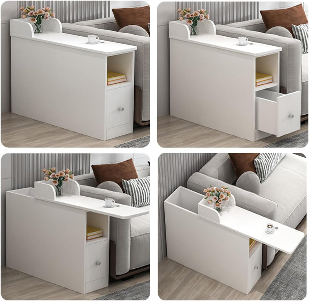 Side Tables Living Room Small Side Table Sofa Sideboard Cabinet Sandwich Narrow Gap Next to Light Luxury Corner Bedside Coffee(25x90x55cm)
