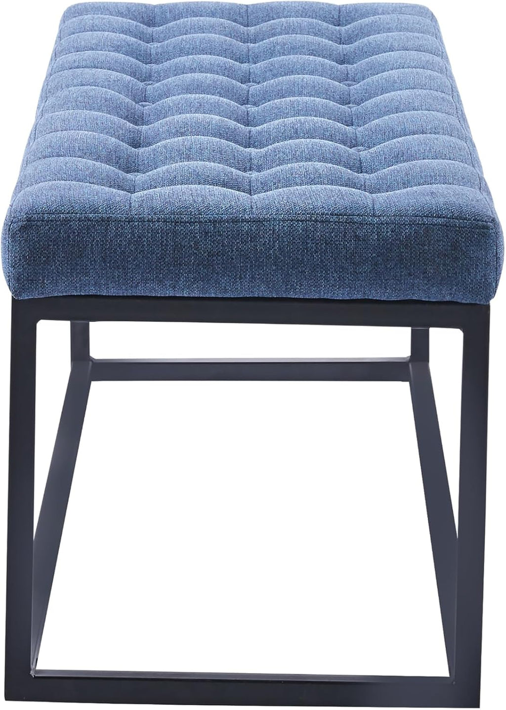 Porthos Home Vera Side Bench with Fabric Upholstery and Metal Frame