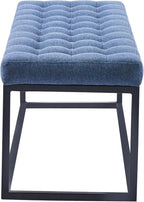 Porthos Home Vera Side Bench with Fabric Upholstery and Metal Frame