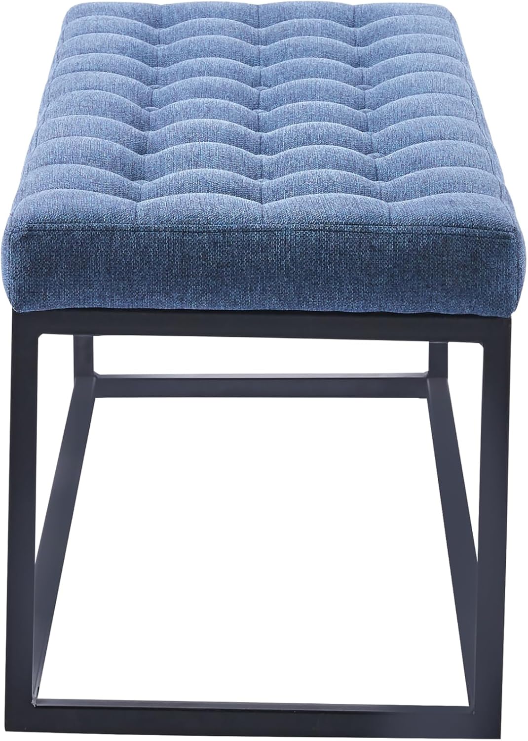 Porthos Home Vera Side Bench with Fabric Upholstery and Metal Frame