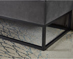 58.6" Bed Bench Metal Base with Storage Black Velvet (Foam + Grey + Velvet)
