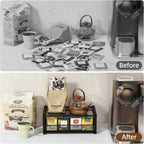 Tea Bag Organizer, Tea Organizer and Storage with Drawers, Tea Bag Holder with Divided Compartments, Wooden Kitchen Organizers and Storage for Kitchen, Countertop, Office, Tea Station