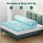 Sweetcrispy Memory Foam Mattress Topper Full, 3 Inch Thick Gel Infused Cooling Toppers Pad for Full Size Bed, Sleeper Sofa, RV, Camper, CertiPUR US Certified, Ventilated and Breathable, Blue