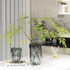 Modern Black Advanced Grey Glass Vase for Flowers, Hand Blown Art Glass Glass vase,Room Decoration and Centerpiece