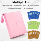 Fabmaker 9 Pocket Card Binder, Premium Trading Card Binder Holds 756 Cards, PU Cover 3 Ring Zipper Card Binder, Portable Baseball Card Binder, Collection Album for Game & Sport Cards, Black