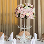 24PCS Light Pink Artificial Hydrangea Flowers with Stems, Silk Faux Hydrangea Heads for Baby Girl Shower & Nursery Decor