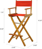 Casual Home 30" Director's Chair Honey Oak Frame-with Red Canvas, Bar Height