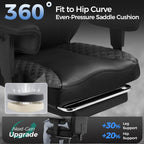 GTPLAYER Big and Tall Gaming Chair 400lbs Heavy Duty Office Chair with Foot Rest & Ergonomic Pocket Spring Lumbar Support, High Back 3D Saddle Shaped Cushion for Back Pain Relief, Matte-Black