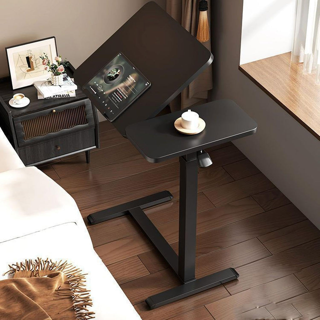 C-Shaped Side Table, Flexible Laptop Table and Bed Table with Tilting Table Top, Height Adjustable and Mobile, Reversible Side Table, Ideal for Sofa, Bed and Reading Hours