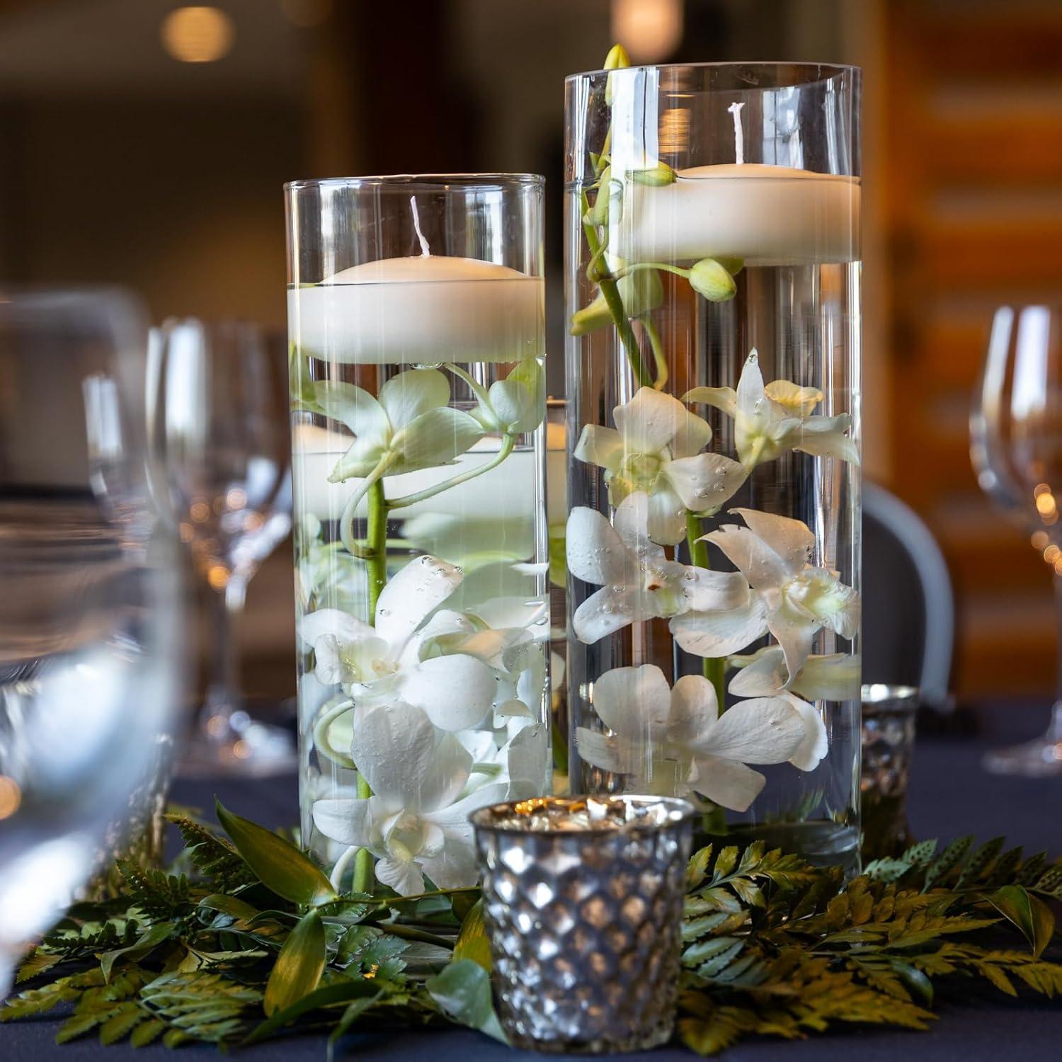 PATIKIL Clear Glass Cylinder Vase, 5.9" Tall and 2" Dia Tabletop Flowers Vase Floating Candle Holder Vase for Home Decor Wedding Centerpieces(8oz)