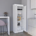 Contemporary Pantry Cabinet, Modern Storage Cabinet with 5 Internal Shelves and 2 Doors,for Kitchen Home