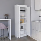 Contemporary Pantry Cabinet, Modern Storage Cabinet with 5 Internal Shelves and 2 Doors,for Kitchen Home