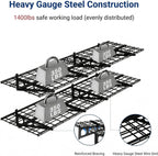 FLEXIMOUNTS 4 Pack Garage Shelving, 2 x 3 ft Each Heavy-Duty Garage Storage Shelves, 1400 lbs Load Capacity, 24"x72" Garage Wall Shelving for Garage, Pantry, Workshop, Black, Classic Series