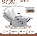 Oversized Power Rocker Recliner Chair, Swivel Glider Rocking Chair for Adults with Massage and Heat, Nursery Glider Recliner with Adjustable Headrest and Phone Stand