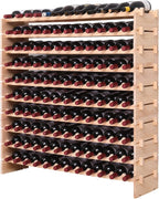 Wood Stackable Storage Modular Wine Rack Cabinet 120 Bottle freestanding Floor Wine Bottle Holder Display Shelves