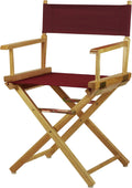 Casual Home 18" Director's Chair Natural Frame with Burgundy Canvas